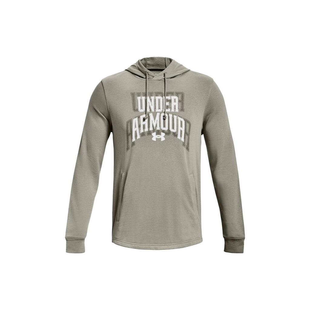 Under Armour American Vintage Letter Hooded Pocket Long Sleeve Sweatshirt Men sweatshirt Gray 1379766-504