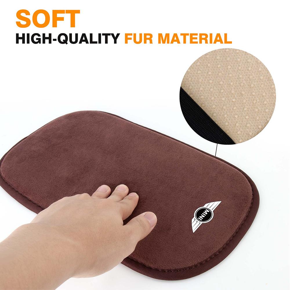 Suede Car Logo Center Console Armrest Cover Mat Non-slip Pad Decor For MINI Cooper JCW WORKS R55 R56 F55 F56 R57 R58 R59 R60 R50