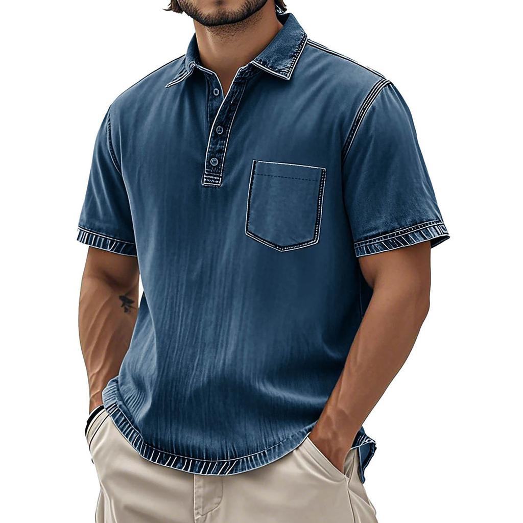 Men's Vintage Button Down Bowling Shirts Short Sleeve Summer Beach Shirt