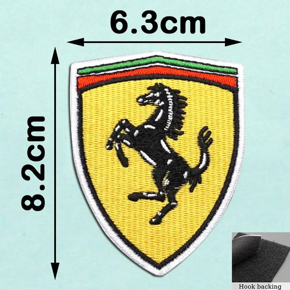 For Ferrari Horse SJ F1 Team Patches Embroidered Appliques DIY Apparel Accessories Decoration Patch For Clothing Fabric Badges HS9
