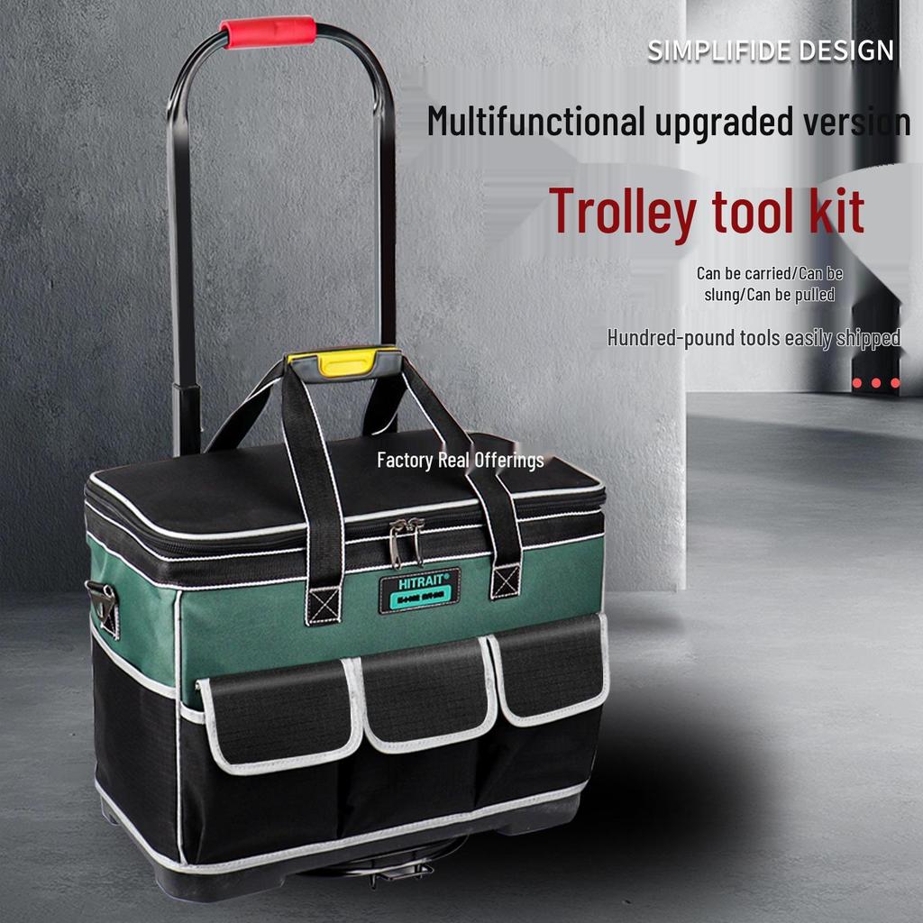Multifunctional Wear-Resistant Toolkit Trolley with Large-Capacity Storage Canvas Bag