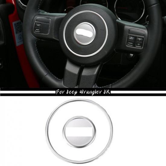 Silver Steering Wheel Center Trim Bezel For Jeep Wrangler Compass Patriot 11-17