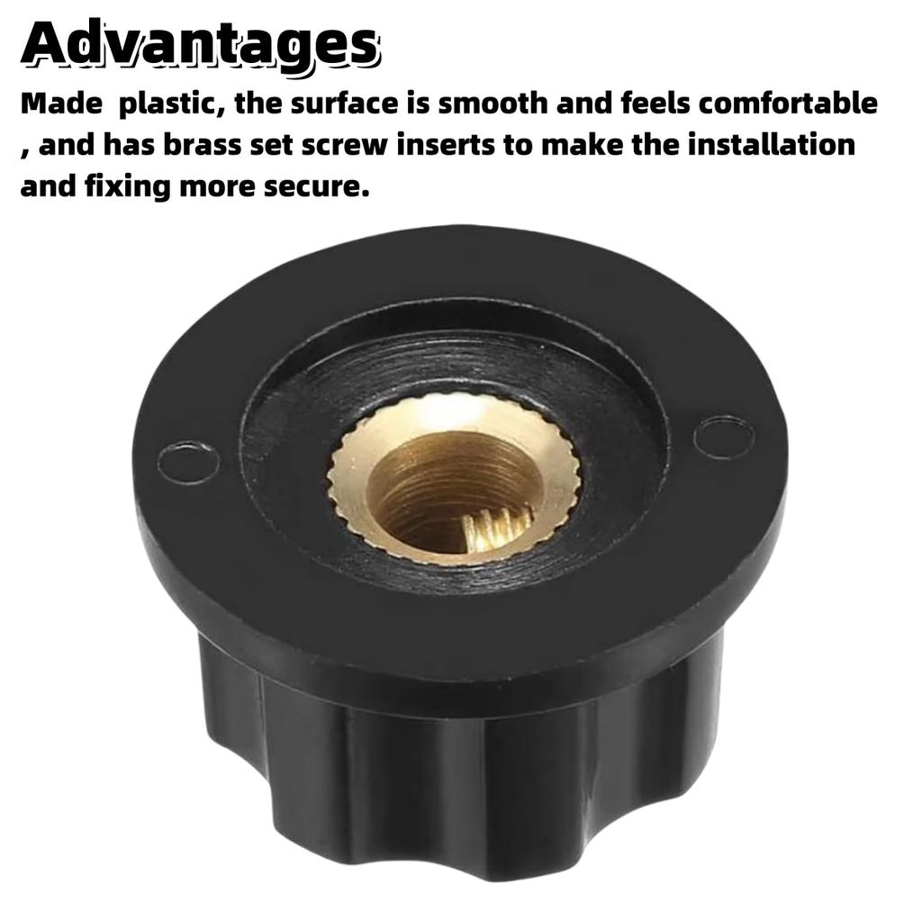 Miwayer 10Pcs Potentiometer Volume Control Knob Silver Tone Top 1/4"Shaft w/Set Screw /for Guitar Effect Sound Pedal Replacement