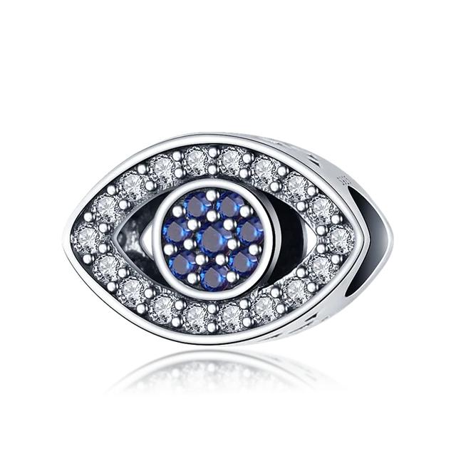 Lucky Blue Devil Eyes Pendant Fit Bracelet Necklace 925 Silver Palm Egypt Charms Bead Diy Jewelry