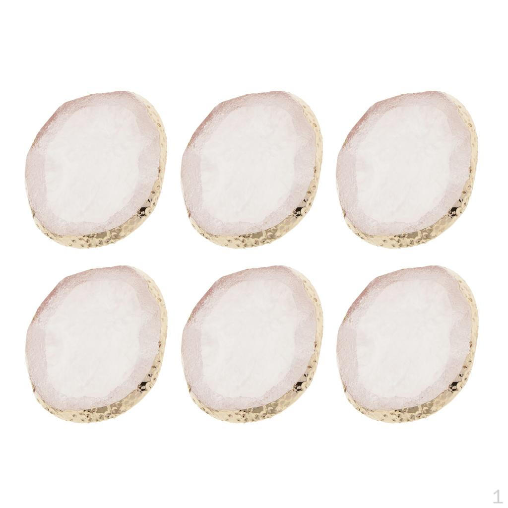 

6x Имитация агатовой пластины для кристальных подставок, подставок для чашек, подвесок, белая
