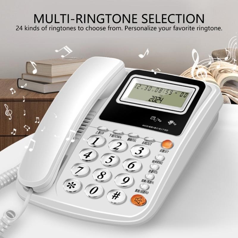 Desk Telephone Fix Landline Phone Noise Reduction For Home And Hotel Use With Clear Sound And Quick Dials