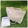Portable Straw Woven Shoulder Bags Lace High-capacity Beach Bag All-Match Waterproof Shopping Bag Summer