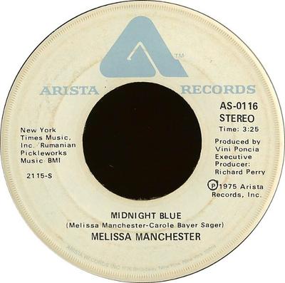 7-Zoll Schallplatte MELISSA MANCHESTER - Midnight Blue / I Got Eyes AS0116 Arista 1975 US Rock Gebraucht