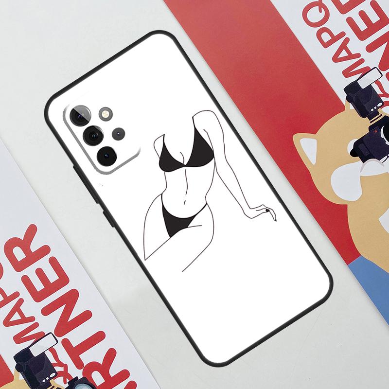 Woman Body Line Art Case For Samsung Galaxy A34 A54 A14 A56 A36 A16 A06 A13 A53 A12 A22 A32 A52 A35 A17 A15 A55