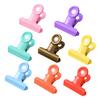 8PCS Binder Clips Round Tail Safety Design Metal Clips Stable Clamping Force Macaron Fresh Color Clips Rust Resistant Office School Supplies