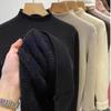 Women's Autumn Winter Half-High Neck Sweater Fleece-Lined Thickened Integrated Fleece Knit Top Warm Inner Wear Base Layer