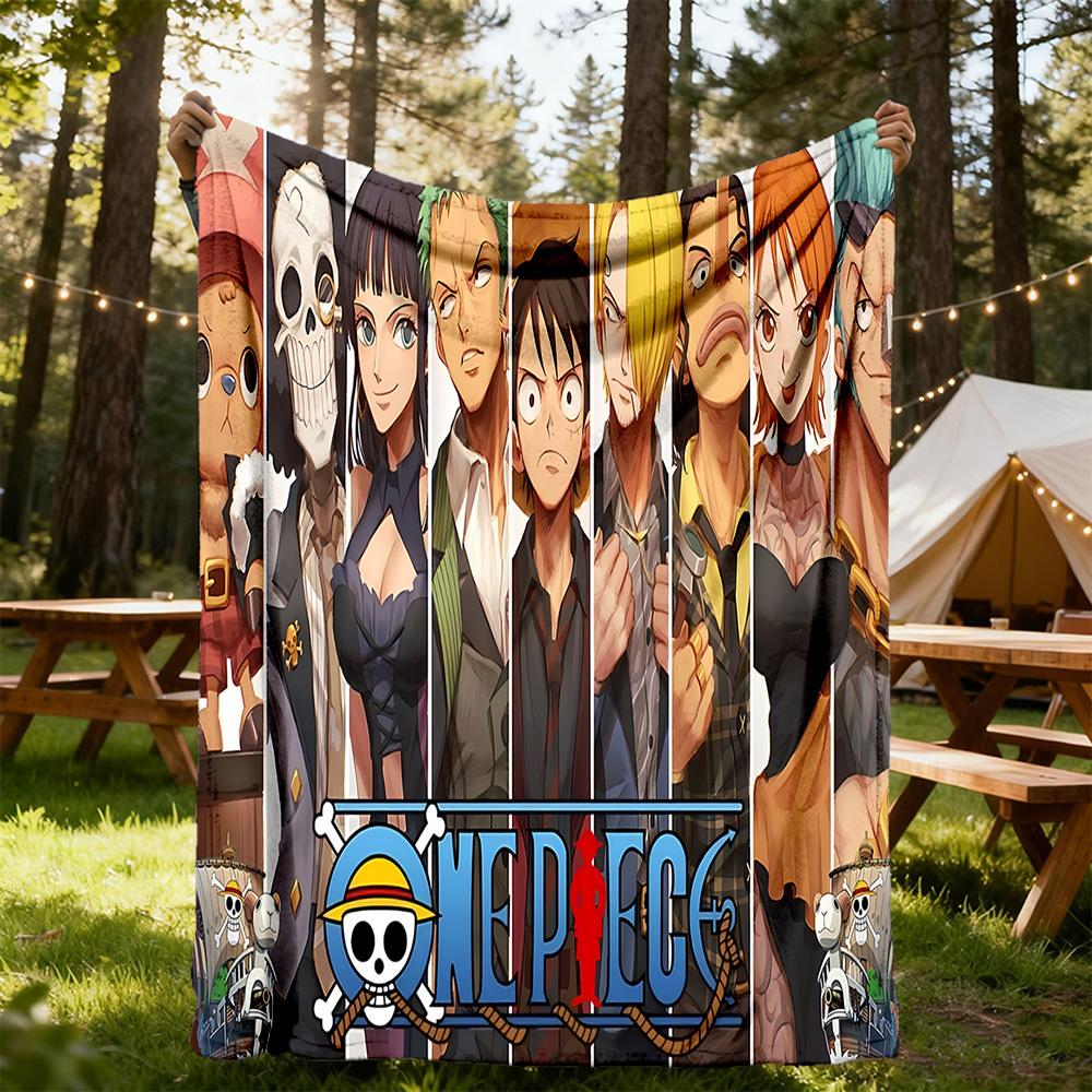1PC One Piece Characters Outdoor Blanket Lightweight Flannel, Soft & Warm, All-Season Use for Sofa, Outdoor, Camping, Living Room, Office85