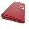 BVLGARI Bulgari Bulgari Logo Clip Bi-fold flap Long Wallet Leather Red