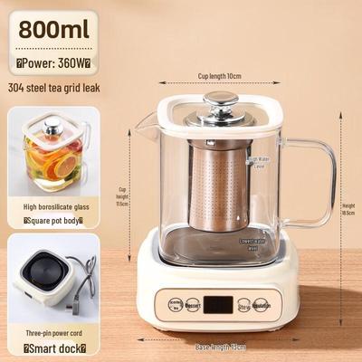 800ML Square Glass Health Tea Kettle with Infuser