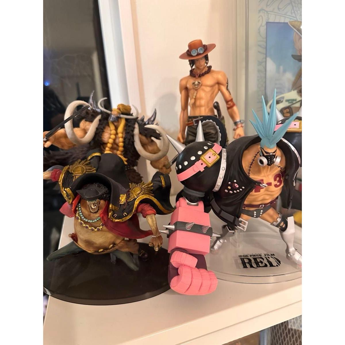 Б/у Набор Фигурок One Piece из 4 штук Эйс Джек -Статуя Демона Души-Черная Борода Фрэнки