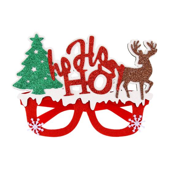 Holiday Party Supplies for Photos Christmas Glasses Photo Booth Props, Felt Reindeer Santa Snowman Eyeglasses Festive Costume Holidays Party,