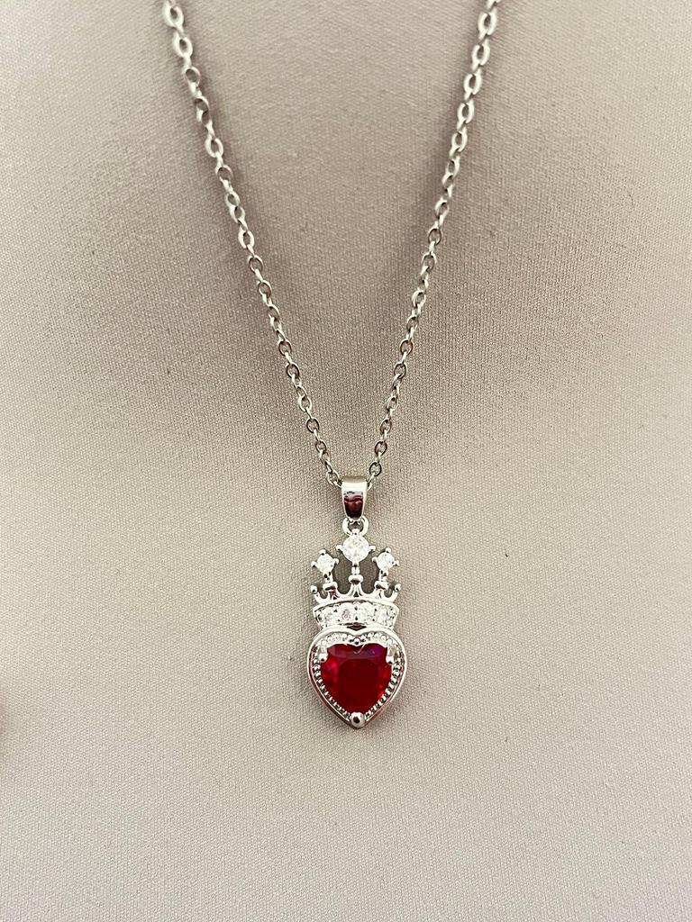 Elegante Rote Zirkon Herz Halskette für Damen - Perfektes Valentinstags- oder Geburtstagsgeschenk