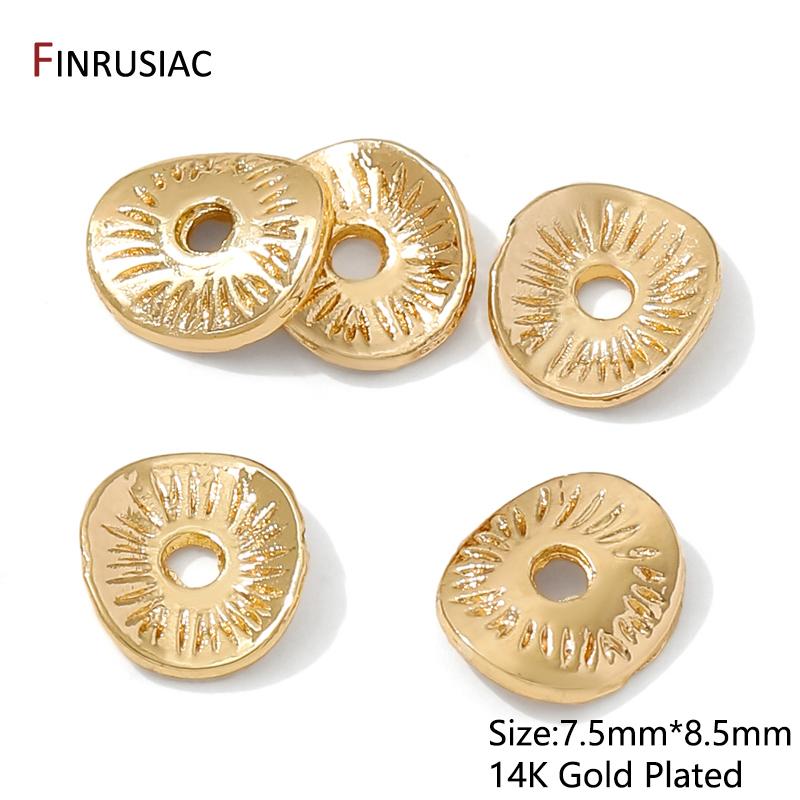 

14K Gold Plated Brass Arcuate Embossing Spacer Beads,Separators for Beads,DIY Bracelet Necklace Making Findings Accessories 20 pieces
