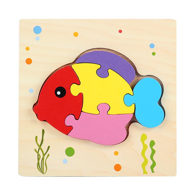 Children's 3D Wooden Animal Puzzle Board - Educational Toy for Early Learning