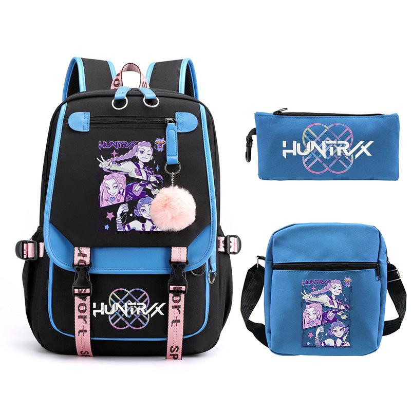KPop Demon Hunters Fashion Student School Bag Shoulder Backpack Casual Pencil Bag