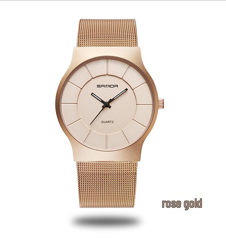 Sanda Unisex Blue Light Fashion Quartz Watch with Mesh Band