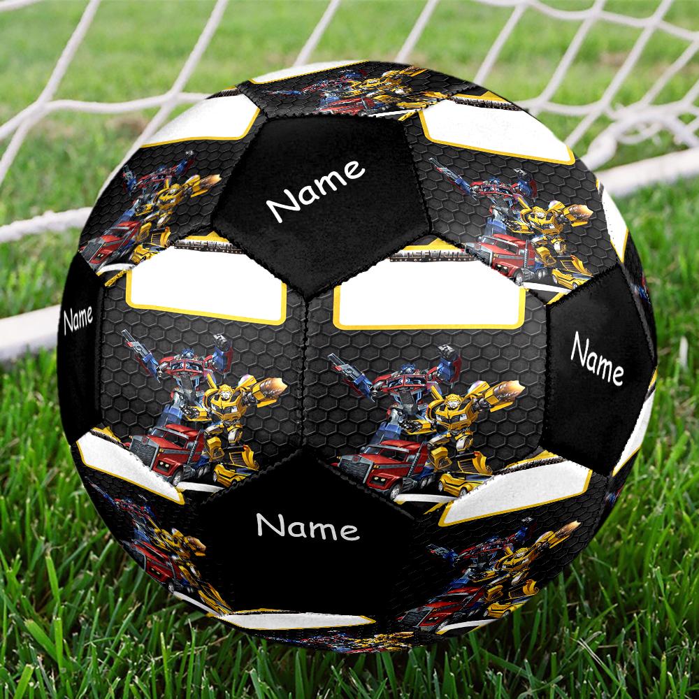 Pallone da Calcio Misura 5 a Tema Transformers con Nome Personalizzabile, Adatto Sia per Partite Indoor che Outdoor, un Regalo Adatto a Tutti.
