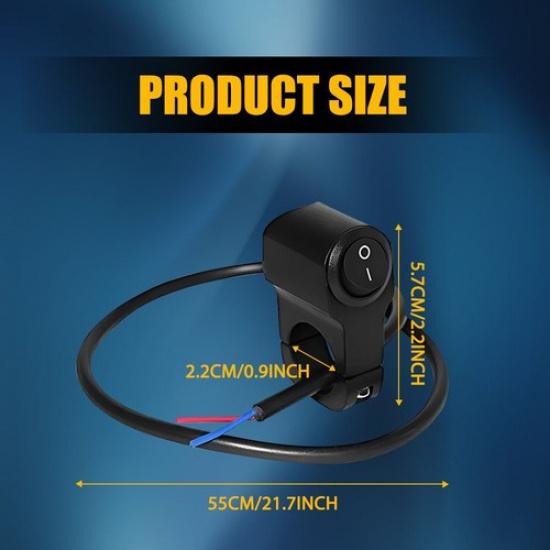 Waterproof Motorcycle 7/8" Handlebar Headlight Fog Spot Light ON OFF Switch