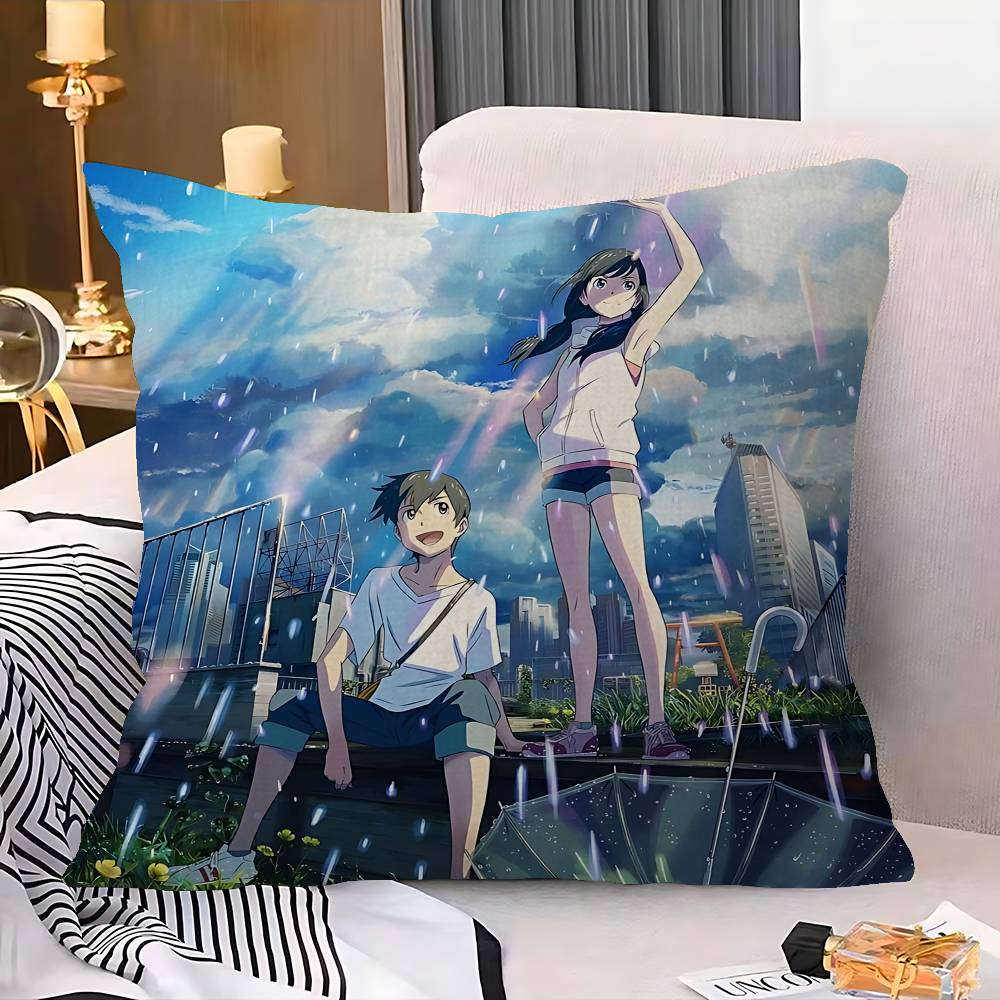 Cartoon Weathering With You Pillow Gift Home Office Decoration Pillow Bedroom Sofa Car Cushion CoverPillow Case