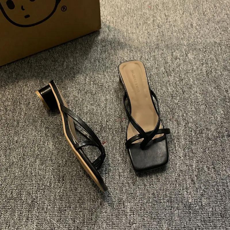 Woman Slippers White Open Toe Flip Flops Sliver Slides Sexy Outside Indoor Sandals Shoes for Women Low Heel On Beach I Casual 39