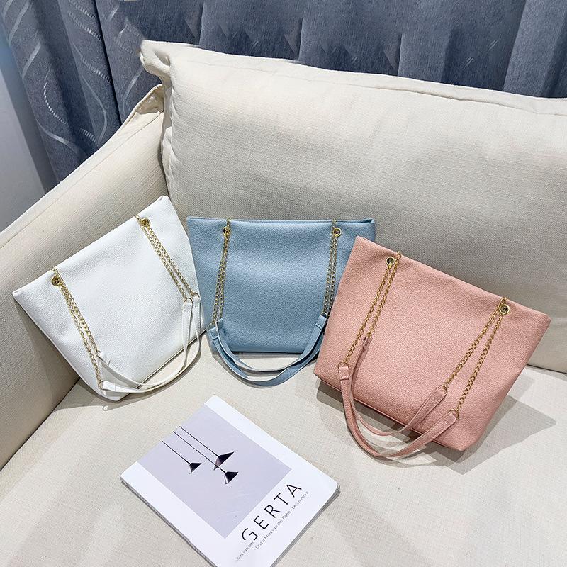Lychee Pattern Medium Tote Bag Simple and Versatile Shoulder Bag Korean Women's Shopping Bag