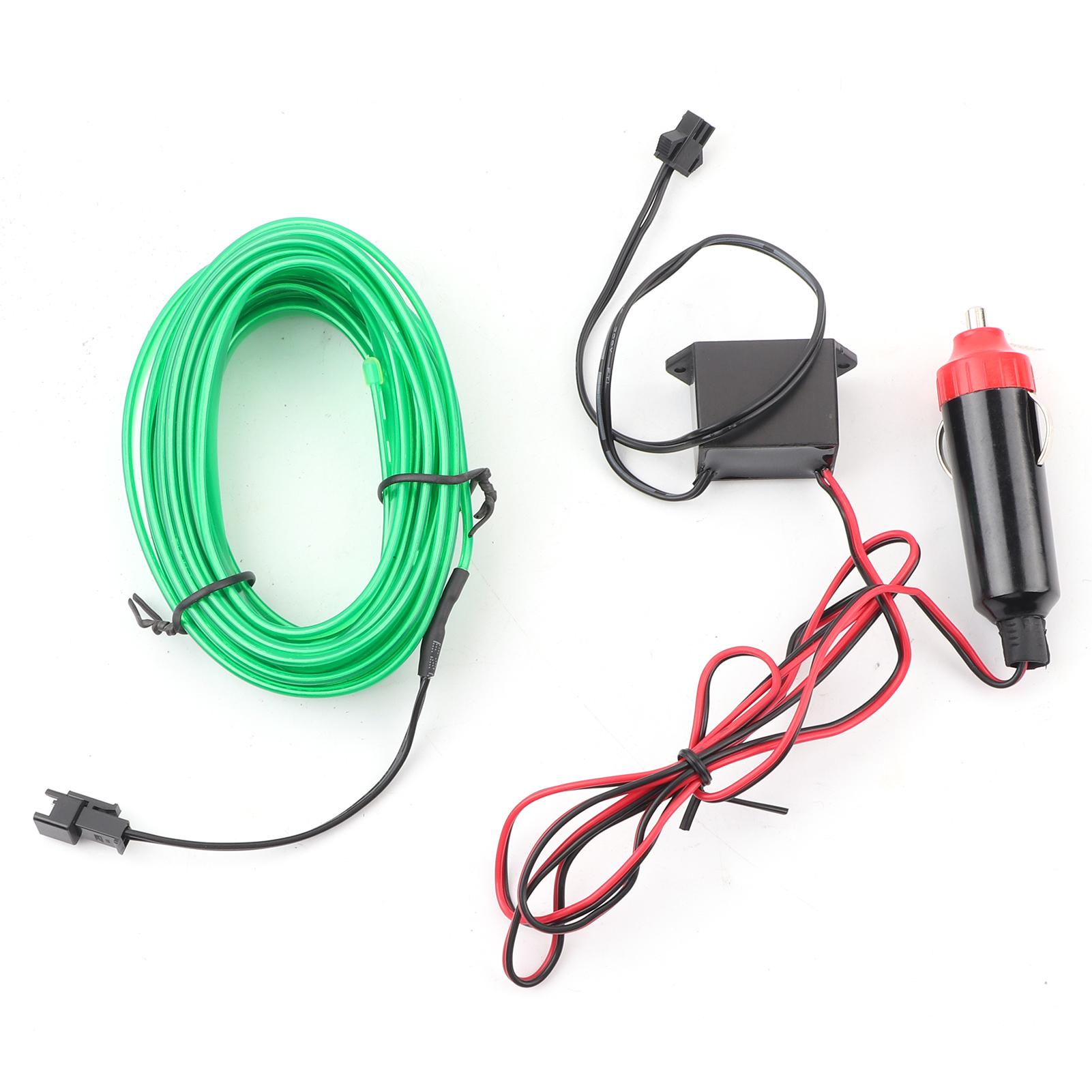 

Car Decorative Light Strip Interior Lighting Auto LED EL Cold Lamp Modification Parts 4 Meters Green