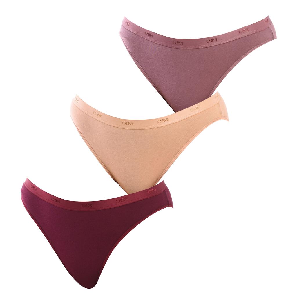 3er-Pack Les Pockets D4H00 Slips aus Stretchstoff für Damen
