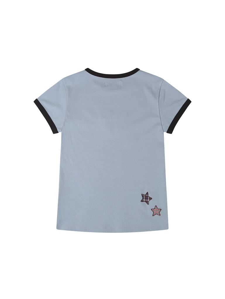 TUOMIO Star Bunny Ringer T-Shirt [Baby Blue]