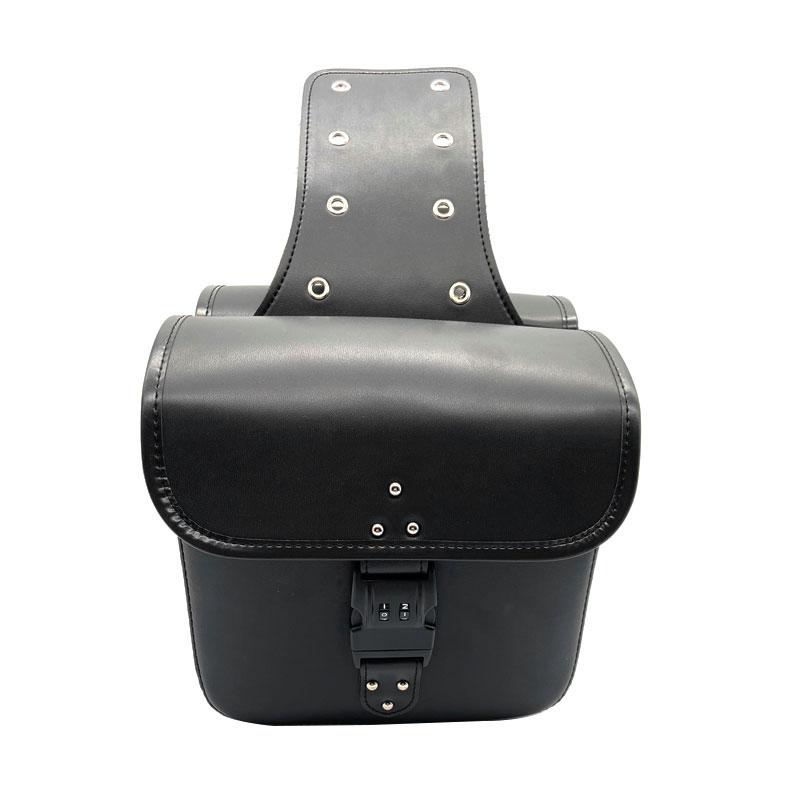 1 Pair Left Right Universal Motorcycle With Code Lock PU Leather Saddlebag Side Tool Luggage Bags Saddle Bags Storage Tool