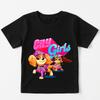 Paw Patrol Skye Liberty Graphic T Shirt Girls Casual Summer Clothes Kids Fashion Tee Top