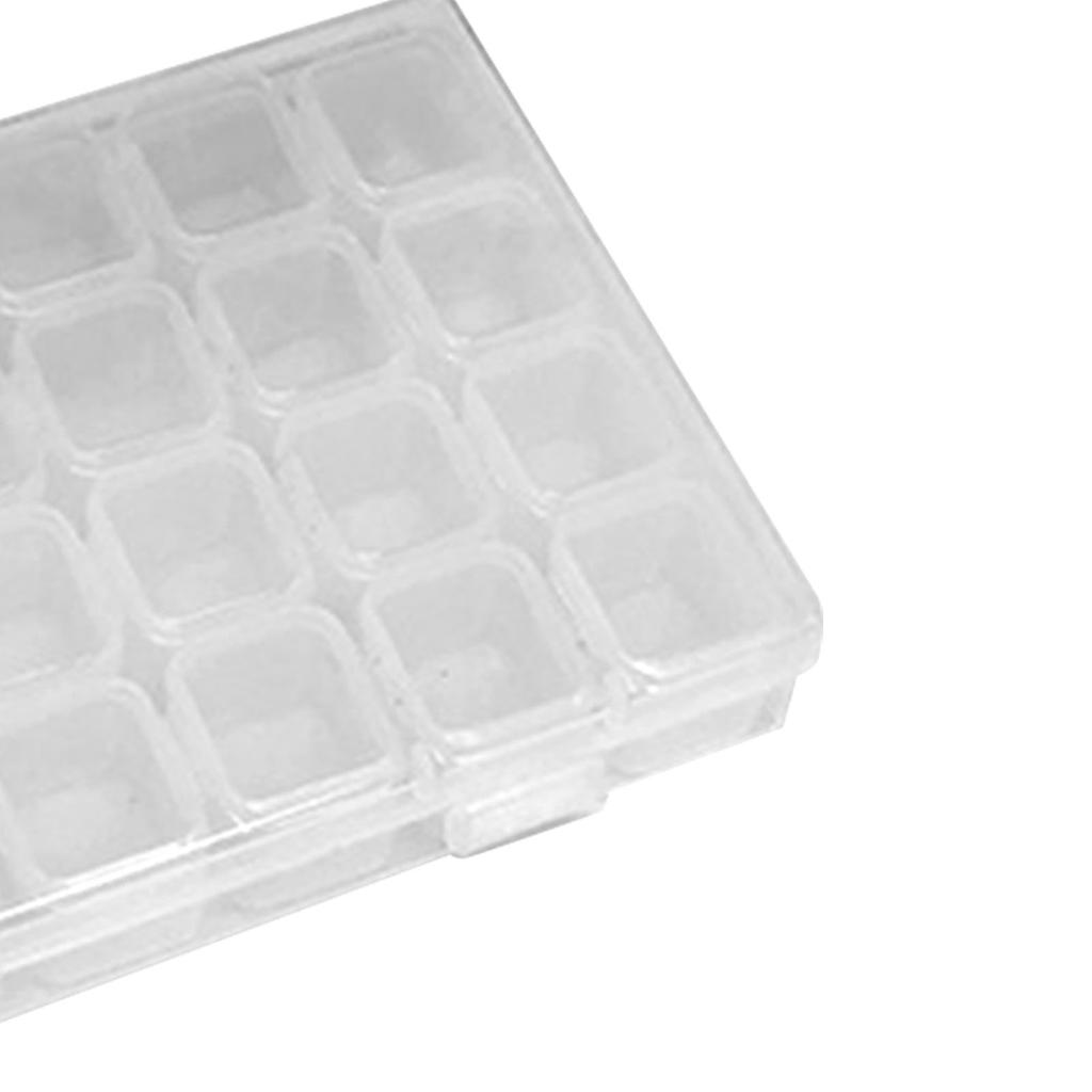 Nail Storage Box 28 Grid Eco Friendly Durable Transparent PP Separate Lid Nail Tip Box for Bead