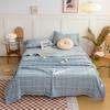 Light Luxury Simple Plaid Quilt Summer Lightweight Comforter Machine Washable Soft Comfortable Breathable Can Sleep Naked
