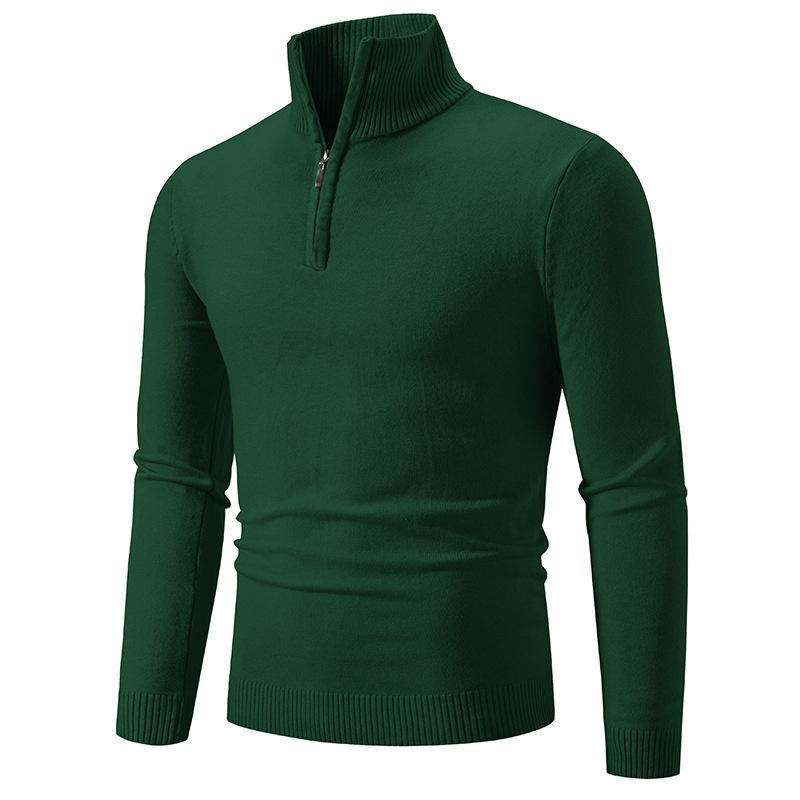 Men’s Plus Size Fleece Lined Half Zip Mock Neck Knit Sweater