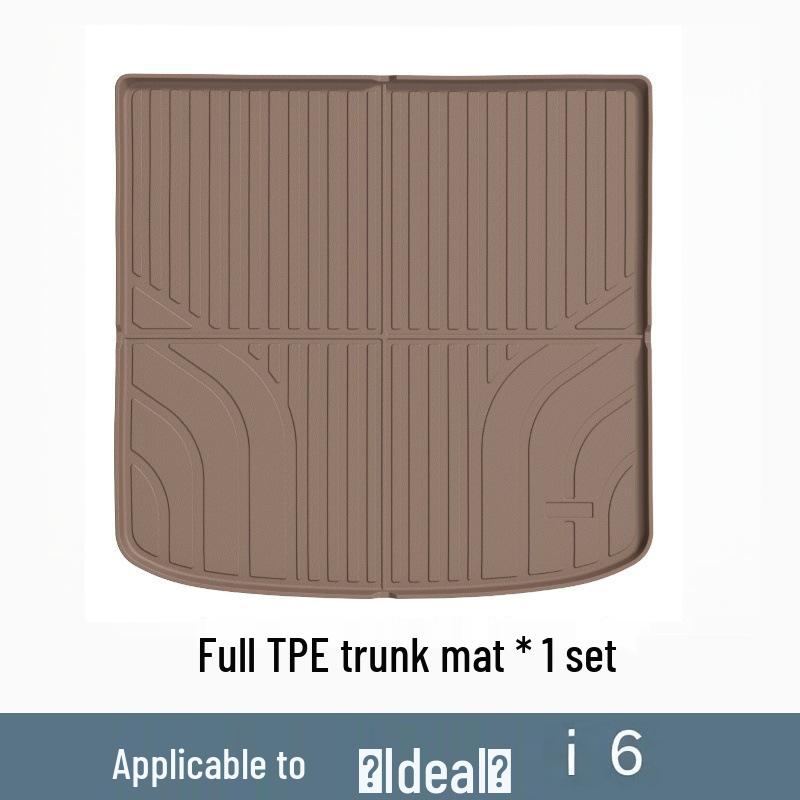 Ideal i8 Car Floor Mats Set - Black/Orange TPE, Fits 25 Models, Includes Trunk Mat.