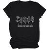 Teacher Shirts For Women Helping Little Minds Grow T-Shirt Kindergarten Teacher Flower Graphic Tee Tops(Color_Black, Size_Medium)