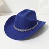 Western cowboy hat color three-dimensional hollow bright diamond handmade casual felt hat travel party festival party jazz hat