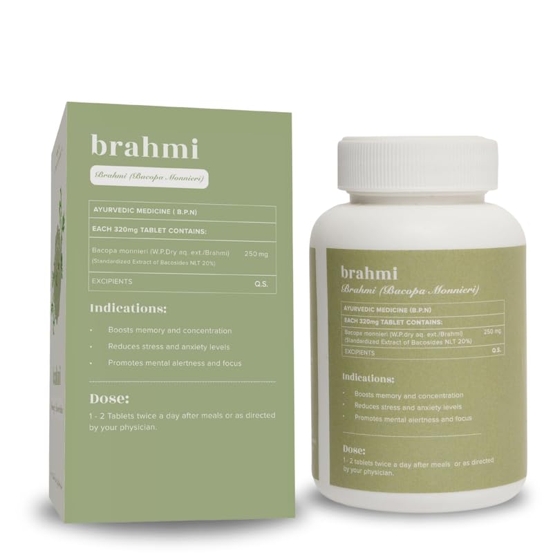 Baidyanath Ayurvedant Brahmi Tablets For Memory, Focus, Clarity And Stress Relief | Natural Cognitive Support | 60 Tablets