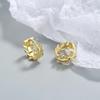 SALES Fine Wedding Jewelry Gold with 925 Sterling Silver New Crystal Olive Branch Earring Korean Leaf Hoop Earrings for Women
