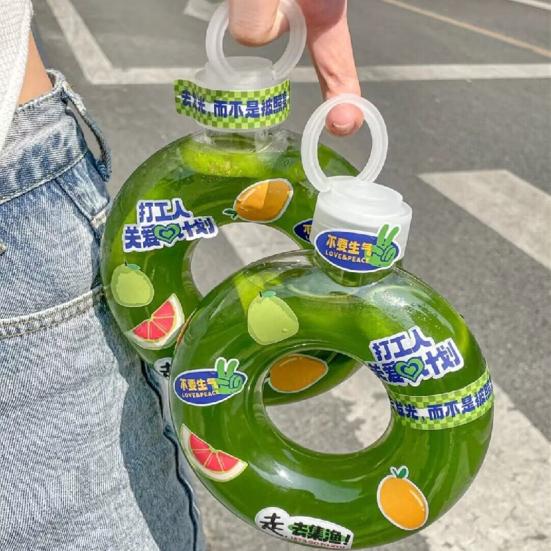 500 ML/350 ML søt smultring barn vannflaske lekkasjesikker reisekopp med håndtaksring Anti fall transparent drikkeflaske
