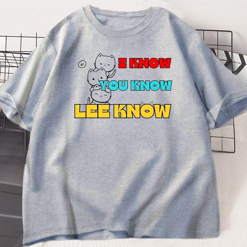 I Know You Know Lee Know T Shirt Trendy Cotton Short Sleeve Summer Tshirt Korean Fashion Popular Clothes Casual Round Neck Top