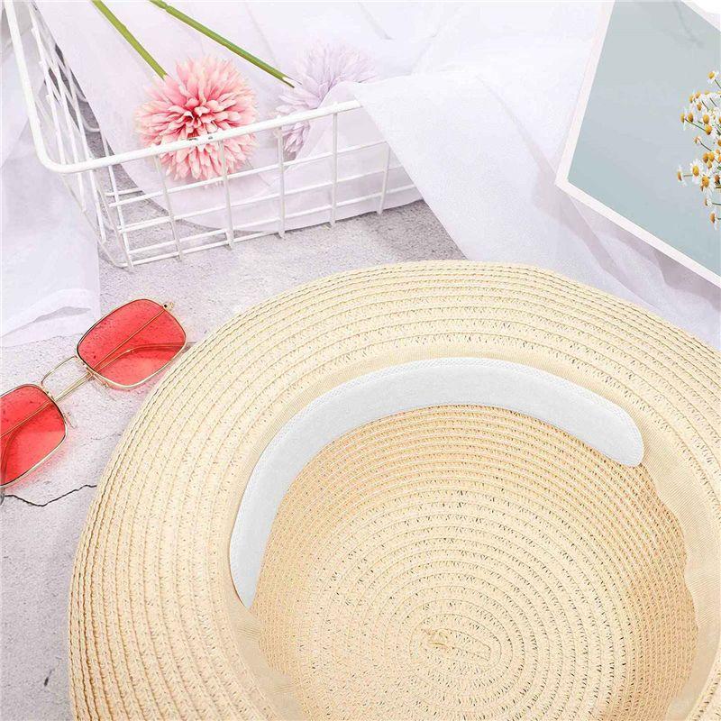 BAAJ-100 Pieces Disposable Cap Liner Moisture Wicking Sweatband Visor Hat Adhesive Sweat Absorbing Strips Patch Tape,White