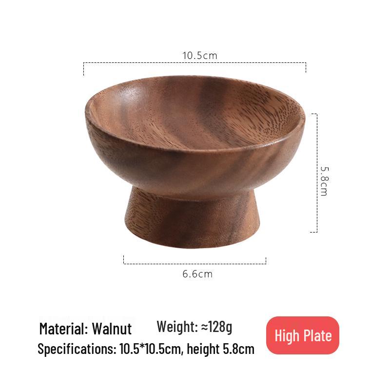 Walnut Wood Dessert Tray: Fruit, Nuts, Snacks & Tea Plate