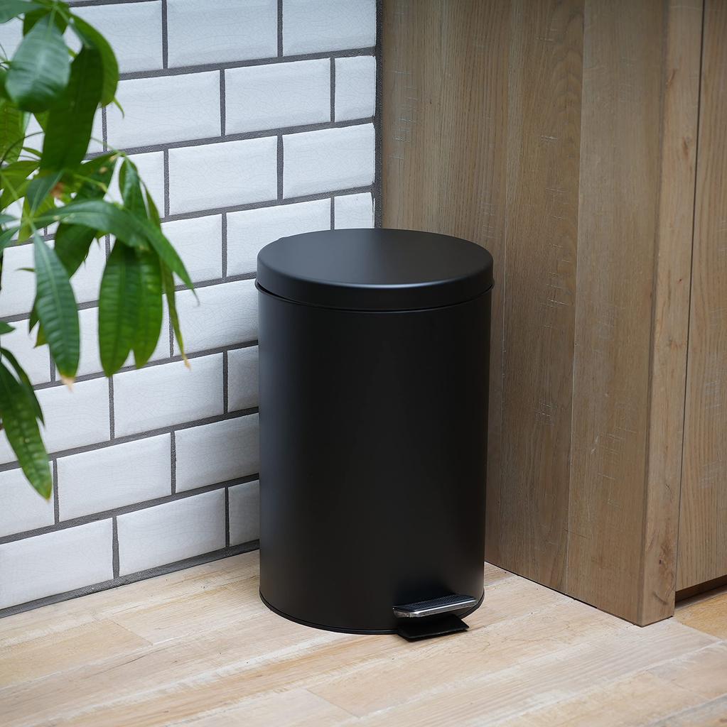[BLKP] PEARL METAL Slow-Closing Pedal Bin, 12L, Limited Edition, Matte Black, N-7817