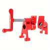 4-Piece Wood Gluing Pipe Clamp Set – Heavy-Duty Cast Iron Bar Clamps for Woodworking – Red