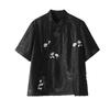 22MM Seiden-Schildpatt-Panda-Stickerei T-Shirt - Neuer Chinesischer Stil Maulbeerseide Damen Sommer Oberteil